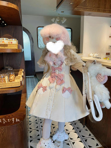 Sweet Pink Lolita Cape Dress