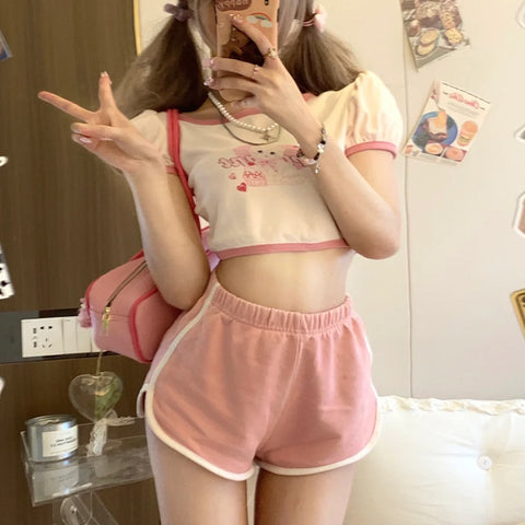 Pure Lust Hot Girl Pink Sports Shorts Thin Section Outer Wear Home Casual Hot Pants Super Shorts - Jam Garden