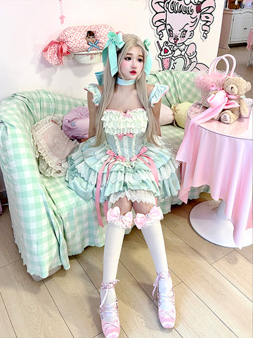 Sweet girl butterfly print ballet style princess lolita
