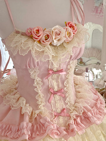 Fairy atmosphere lolita romantic rose dark pattern jsk dress