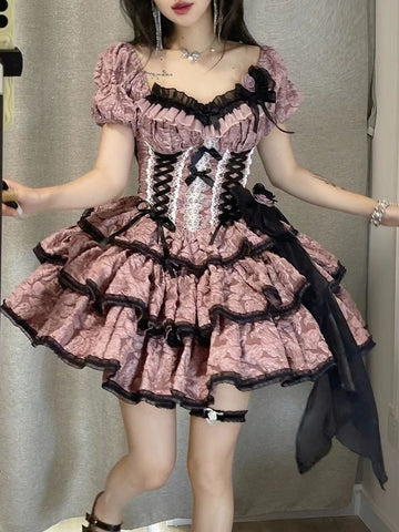 Princess skirt ballet tutu skirt sweet jacquard lace cake skirt