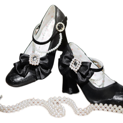 Original bow sweet and elegant medium high heels