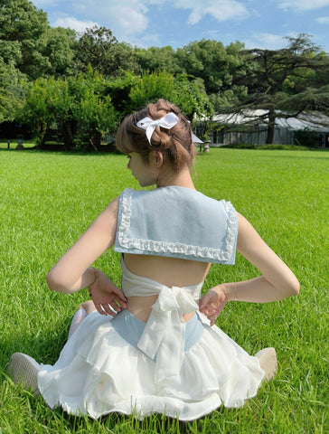 Original Lolita Girl Navy Style Tutu Skirt