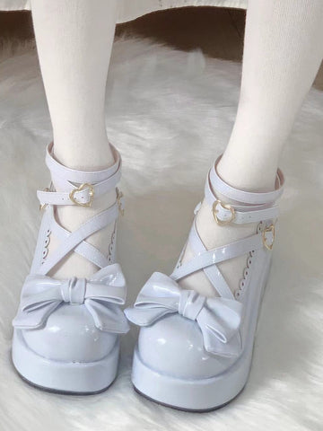 Original lolita thick-soled cute round-toed flat shoes