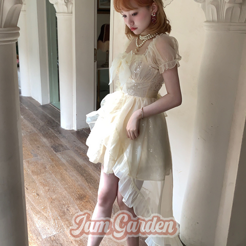 Gentle And Sweet Princess Yarn Trailing Dress - Jam Garden