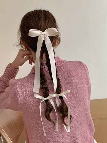 Pink bow ribbon hair rope ballet ribbon