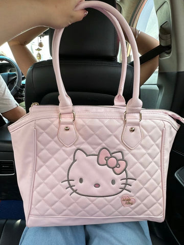 Second-hand Hello Kitty Tote Bag Cute Sweet Girl Soft Leather Shoulder Handbag