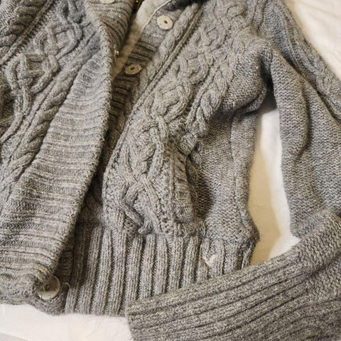 Original Grey Lambswool Hooded Cardigan