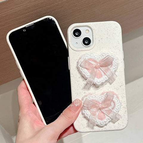 Girly Love Lace Bow Silicone Phone Case - Jam Garden
