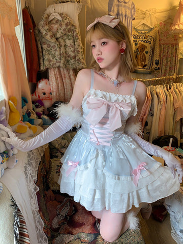 Pink and white soft girl cute fairy dress