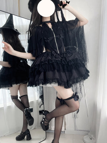 Black Butterfly Lolita Original Design Gothic Ballet Style Dress