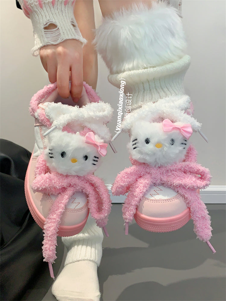 Plush Kitty Cat All-match Sneakers