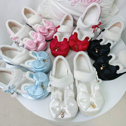 Original round toe cute lolita shoes Japanese style low heel loa shoes