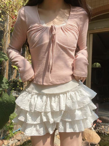 Soft Girl All-Match Three-Dimensional Crumpled Cake Skirt Pumpkin Pants - Jam Garden