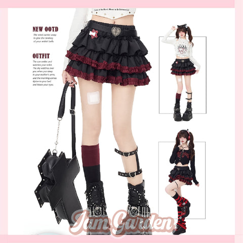 Dark Abby Punk Anti-exposure Niche Cake Skirt