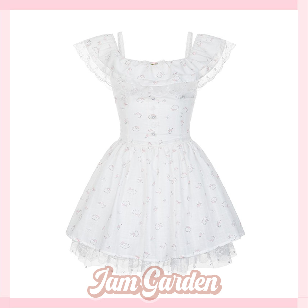 Romantic Girl Pastoral Floral Lace First Love Little White Dress