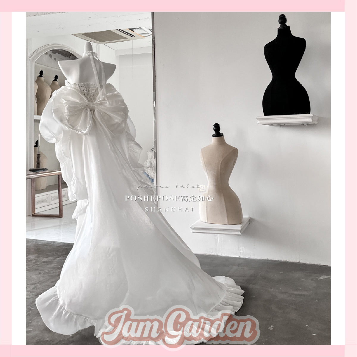 POSHEPOSE White princess dress with big bow