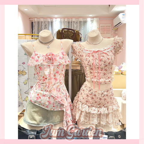 Pink floral dress suit collection physical store clearance