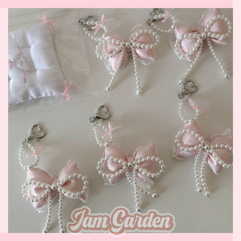 Girly ballet style lace bow mobile phone chain