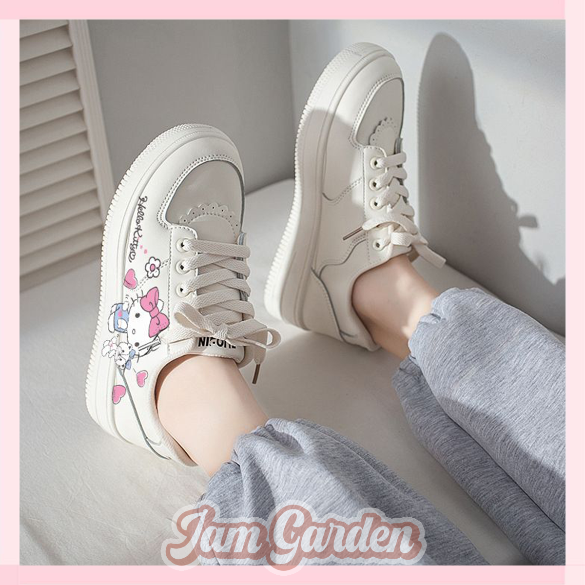 Hello Kitty Sanrio Joint Sneakers Casual Flat Shoes Ins Comfortable and Versatile Student Kitty - Jam Garden