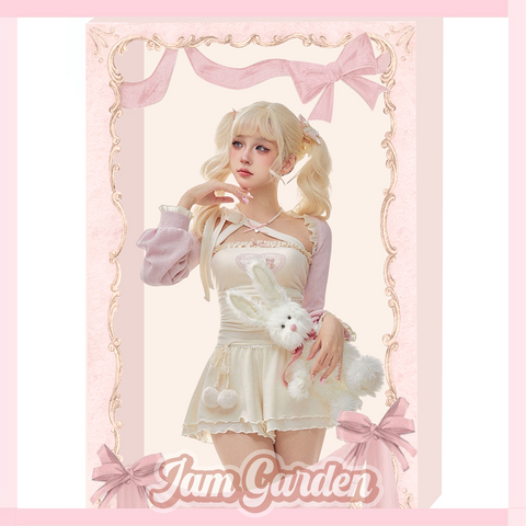 Off-White Summer Camisole Sleeveless Top Cardigan Skirt Set - Jam Garden