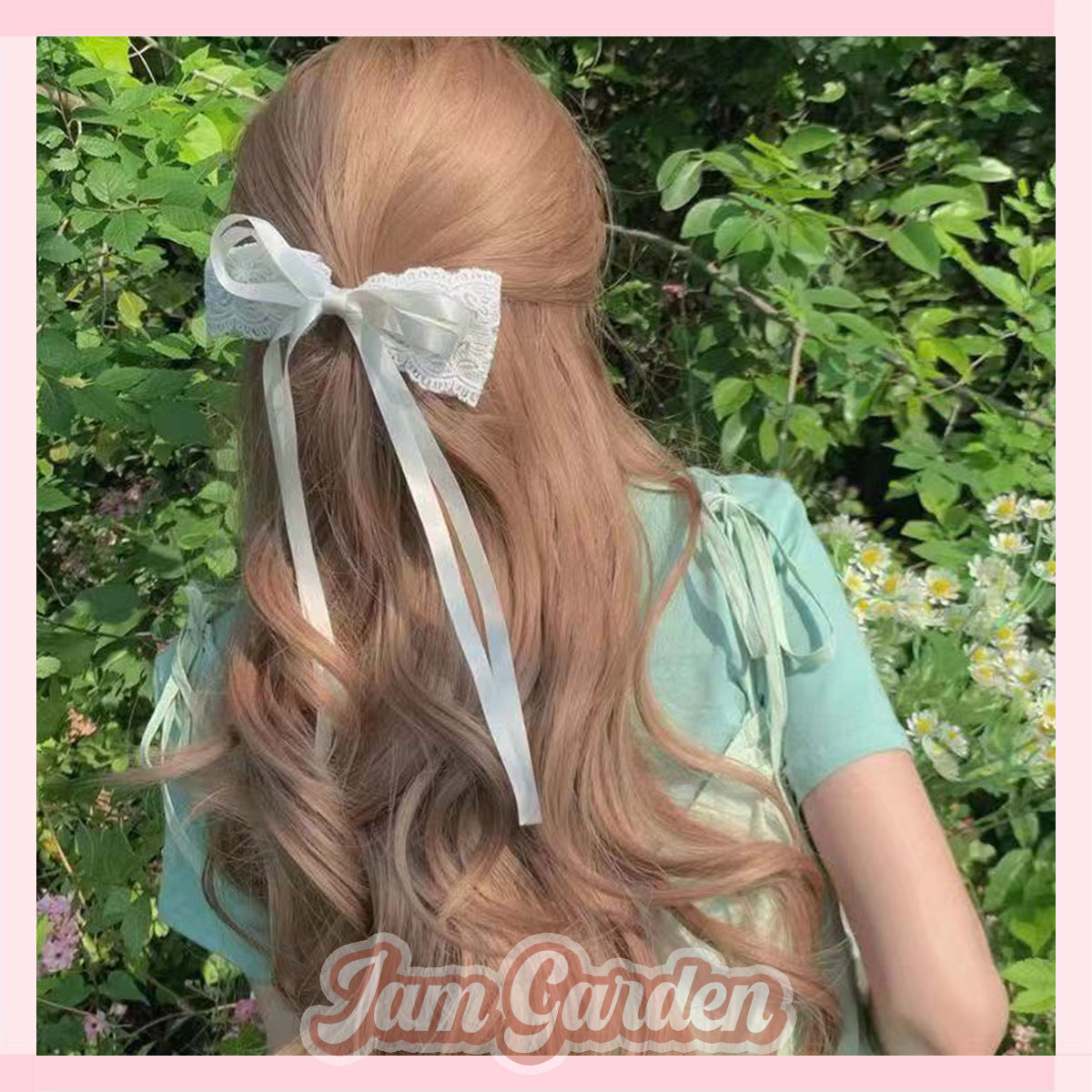 Loli Awakening Lace Bow Hairpin French Fairy Holiday Girl Ribbon Head Rope Hair Accessories - Jam Garden