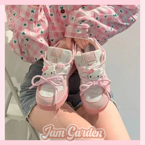 Bread Shoes Original Hello Kitty White Shoes Summer New Ins Style Thick Bottom All-Match Board Shoes - Jam Garden