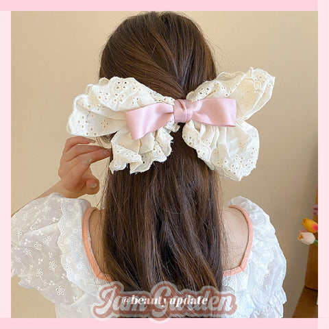 Girl's fabric bow hairpin