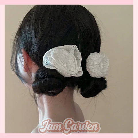 Flower Hair Clip Milk White Niche Hair Accessories Ins Girl Korean Clip Simple Temperament Headwear - Jam Garden