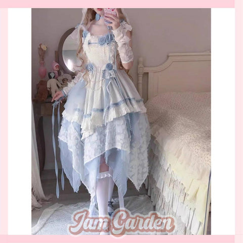 Blue wandering lolita skirt Lolita JSK dress