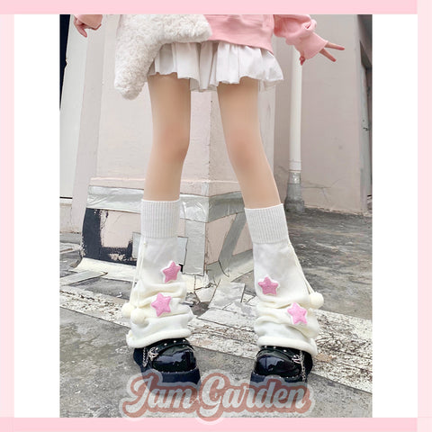 Knitted Socks Pile Socks Lolita Cute Leg Warmers With Fur Balls