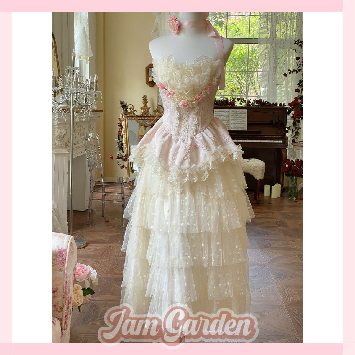 French Sweet Garden·Romantic French Gentle and Elegant Lace Long Dress Set