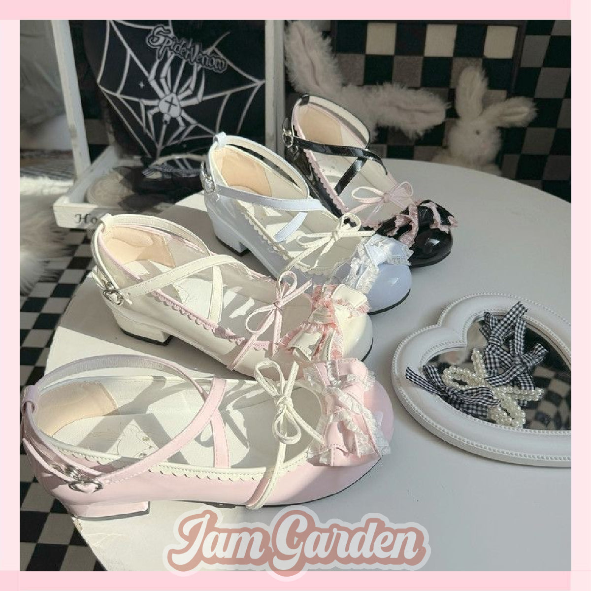 Original authentic lolita flat bottom round toe cute and sweet shoes