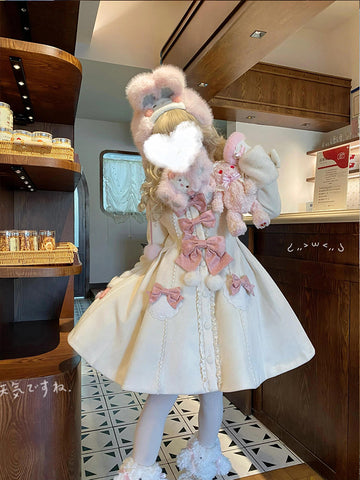 Sweet Pink Lolita Cape Dress