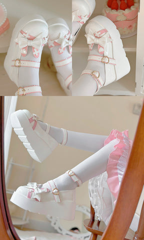 Original lolita platform shoes round head Japanese sweet