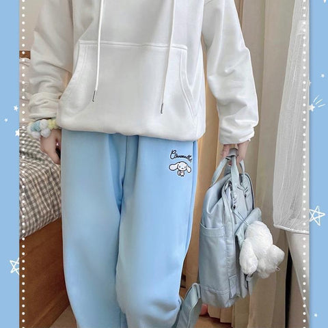 Japanese Cute Melody Pants Women's Winter Loose High-waisted Sports Pants