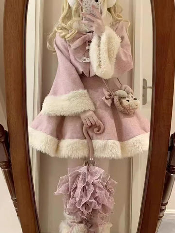 Original winter woolen lady's daily dress