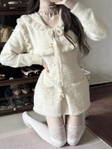 Mink sweater coat dress