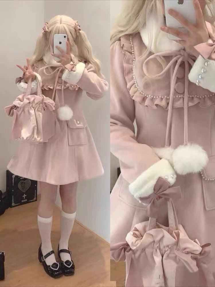 New winter sweet bow coat