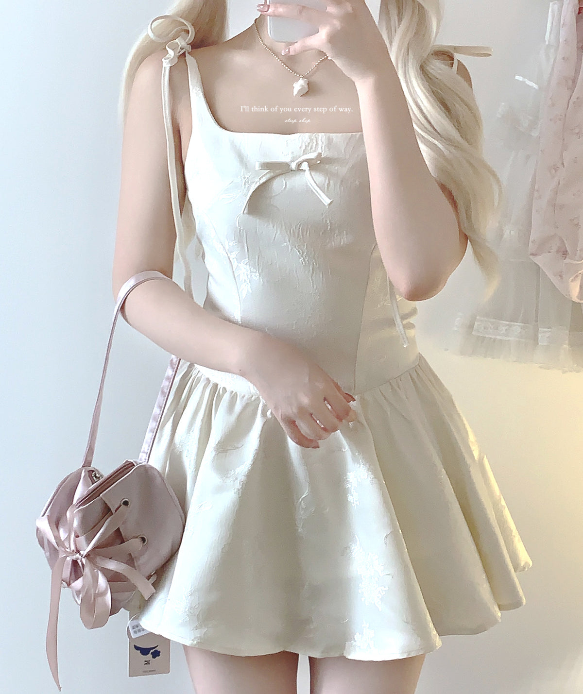 sleepingdoll French style bow waist suspender dress