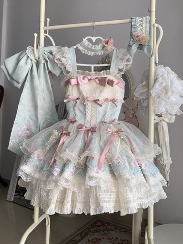 Mint green cute everyday light lo princess suspender dress