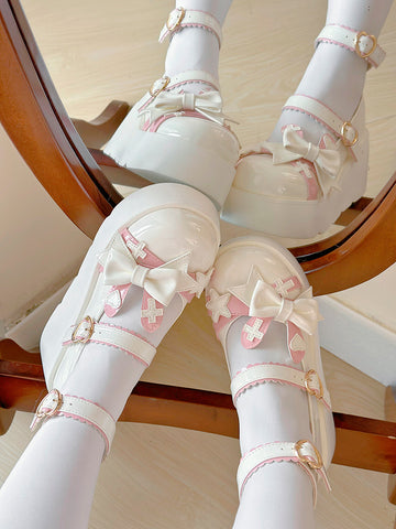 Original lolita platform shoes round head Japanese sweet