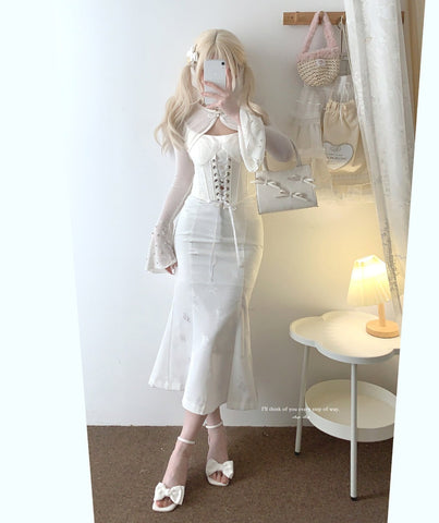 Sleepingdoll POSHEPOSE Herringbone strap retro elegant suspender set