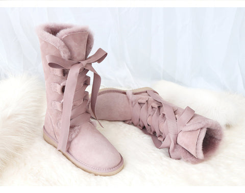 Australian sheepskin fur snow boots women's high boots