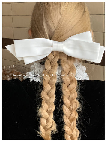 Homemade satin big bow hairpin elegant hair accessories