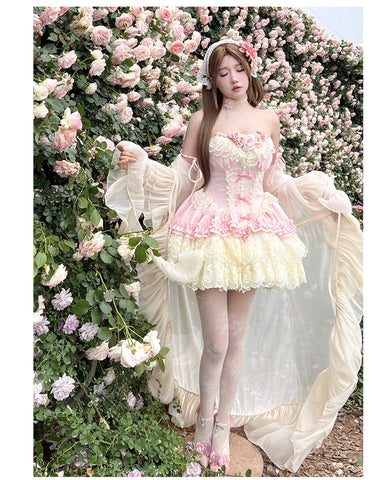 Fairy atmosphere lolita romantic rose dark pattern jsk dress