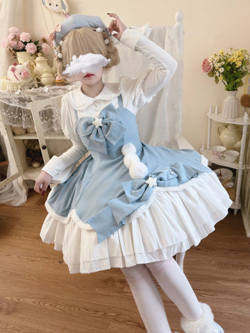 Winter Fairy Tale Lolita Suspender Dress Long Sleeve Inner Wear Set