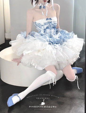 POSHEPOSE Blue and White Porcelain Princess Set