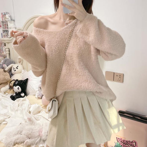 Pink pullover long sleeve sweater