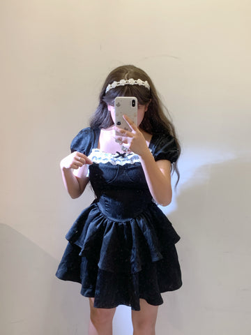 Black bow tutu dress